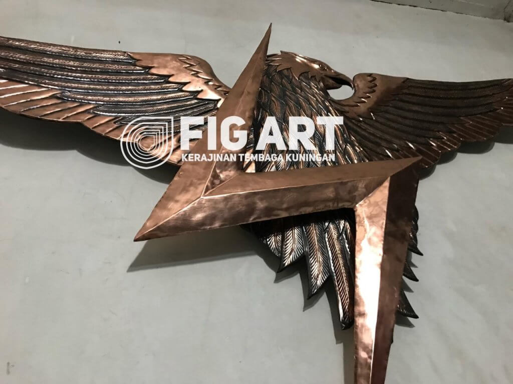 Logo Tembaga Brimob Burung dan Petir